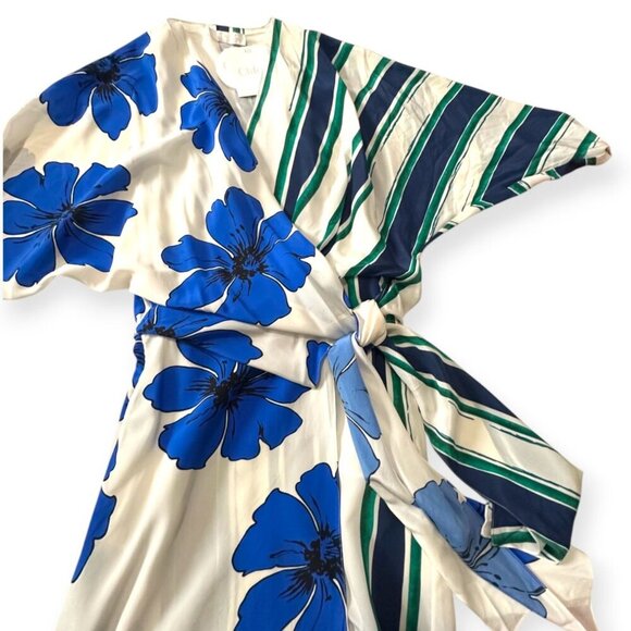 Chloe printed silk crepe de chine wrap dress, 36 FR, Retail $2,950, New w/ tag - Picture 9 of 16